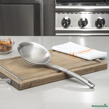 Wholesale Restaurantware Stainless Steel Fine Mesh Skimmer - 15.9"×6.3"×1.9"- Bulk