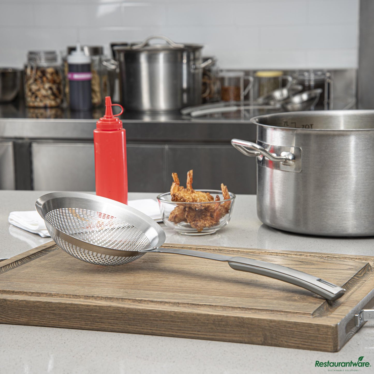 Wholesale Restaurantware Stainless Steel Fine Mesh Skimmer - 15.9"×6.3"×1.9"- Bulk
