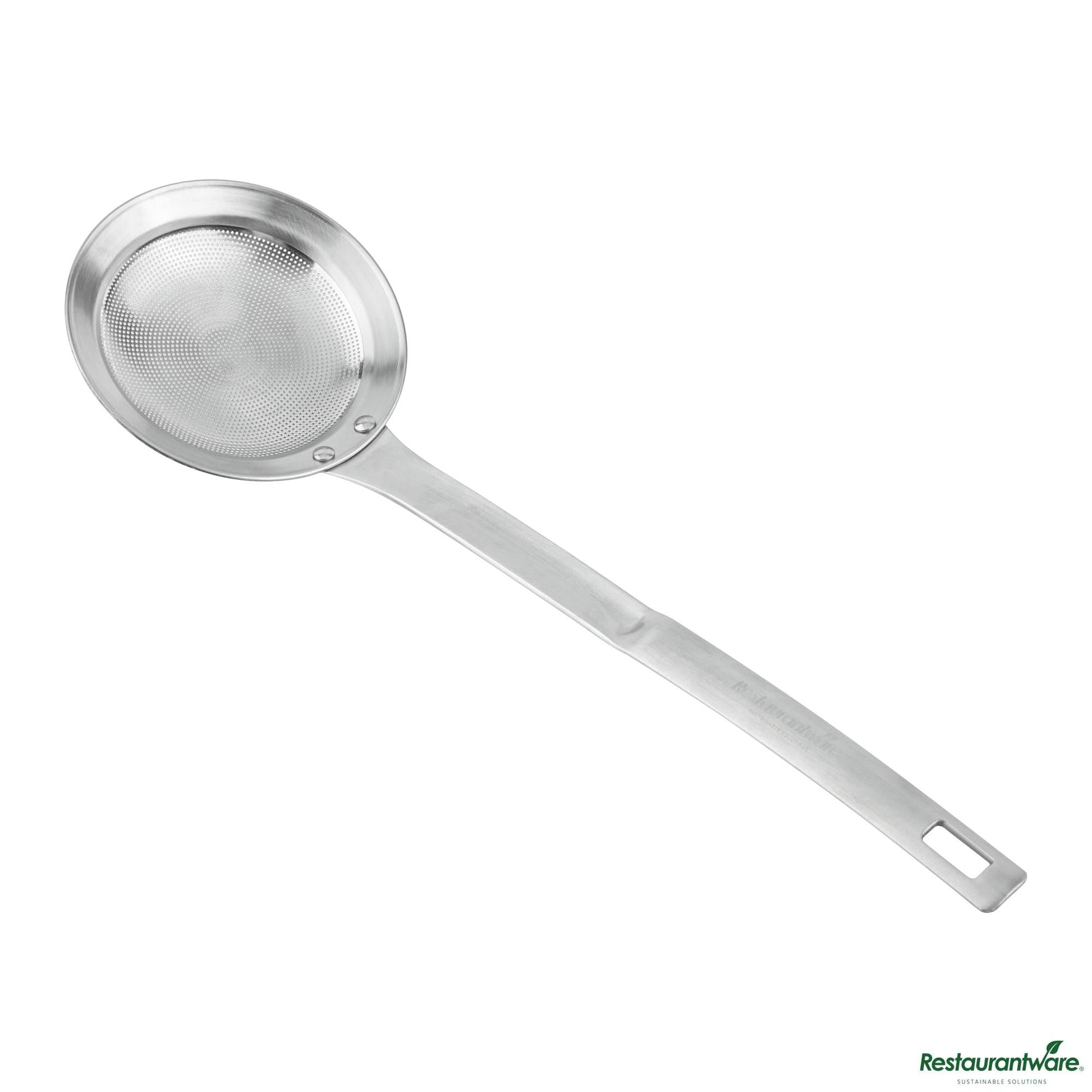 Wholesale Restaurantware Stainless Steel Fine Mesh Strainer - 10.4"×3.2"×0.7"- Bulk