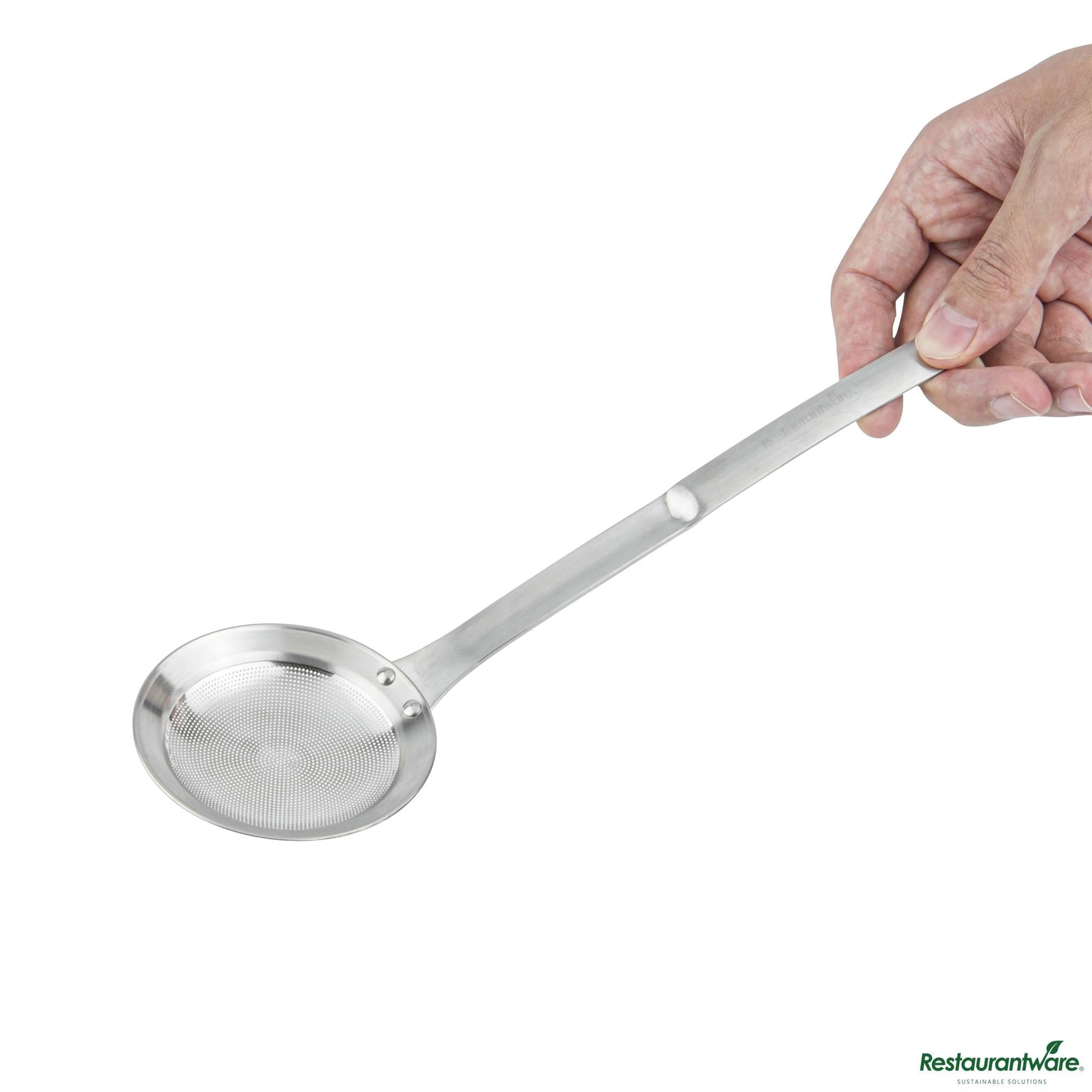 Wholesale Restaurantware Stainless Steel Fine Mesh Strainer - 10.4"×3.2"×0.7"- Bulk