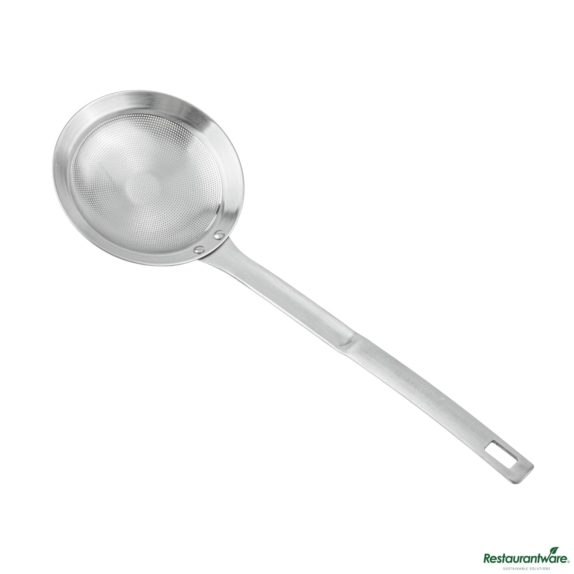 Wholesale Restaurantware Stainless Steel Fine Mesh Strainer - 10.8"×3.5"×0.7"- Bulk