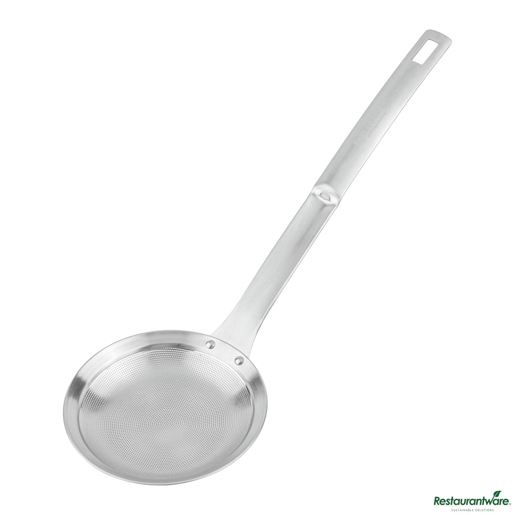 Wholesale Restaurantware Stainless Steel Fine Mesh Strainer - 13.4"×4.3"×0.7"- Bulk