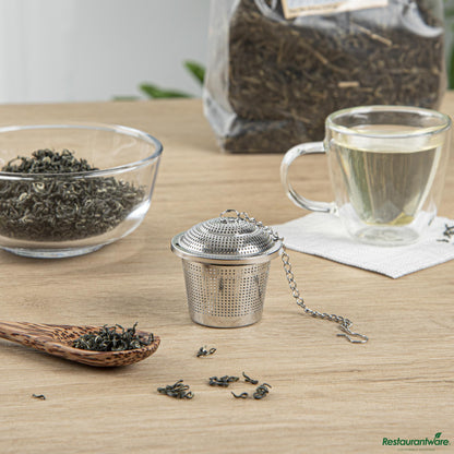 Wholesale Restaurantware Stainless Steel Extra Fine Mesh Loose Leaf Tea / Spice Infuser - 2"×2"×1.8"- Bulk