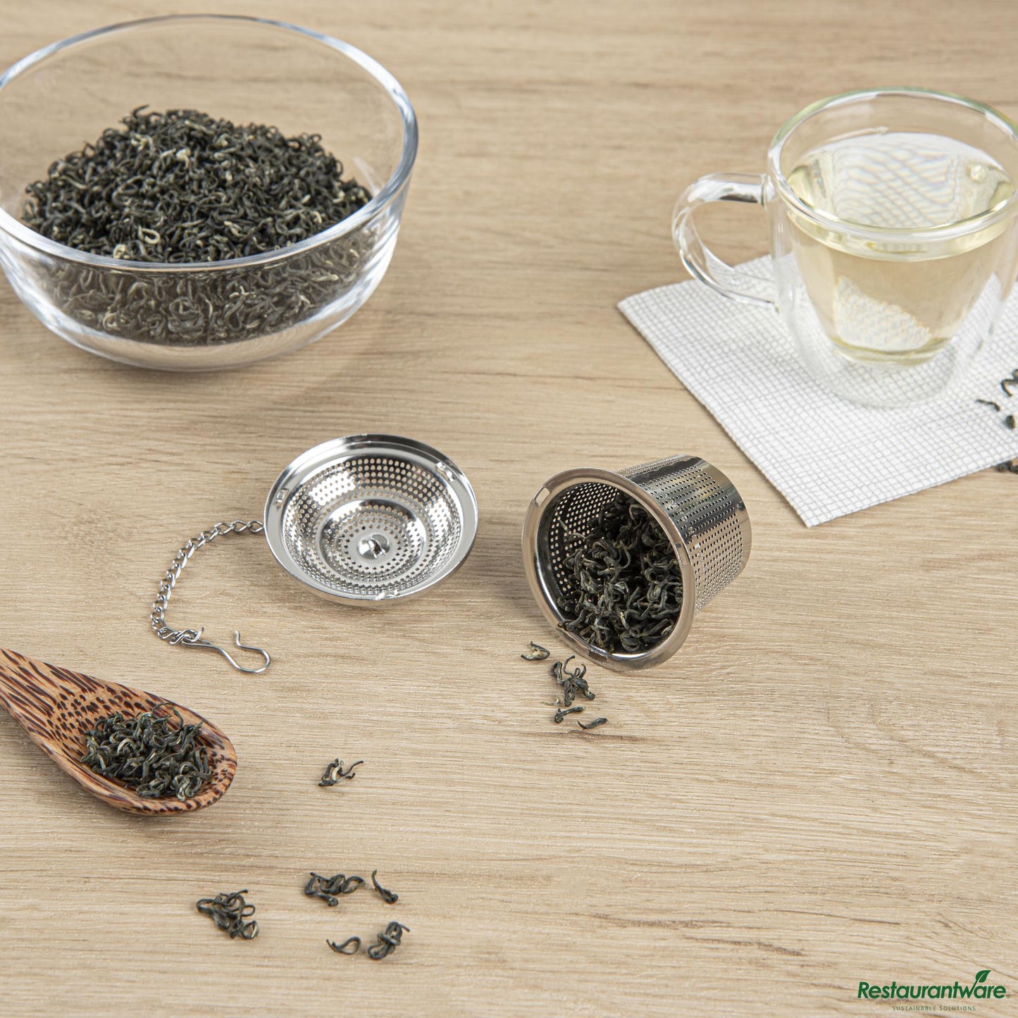 Wholesale Restaurantware Stainless Steel Extra Fine Mesh Loose Leaf Tea / Spice Infuser - 2"×2"×1.8"- Bulk