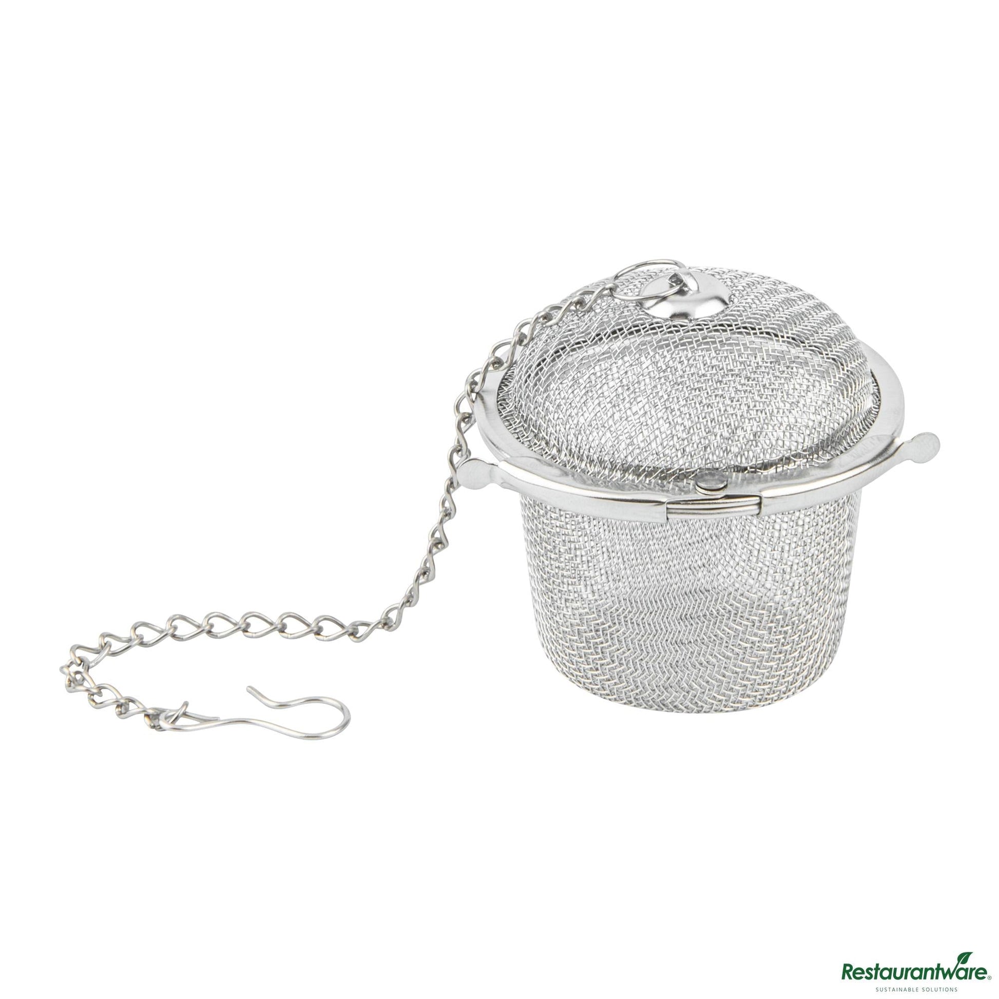Wholesale Restaurantware Stainless Steel Fine Mesh Loose Leaf Tea / Spice Ball Infuser - 2"×2"×1.8"- Bulk