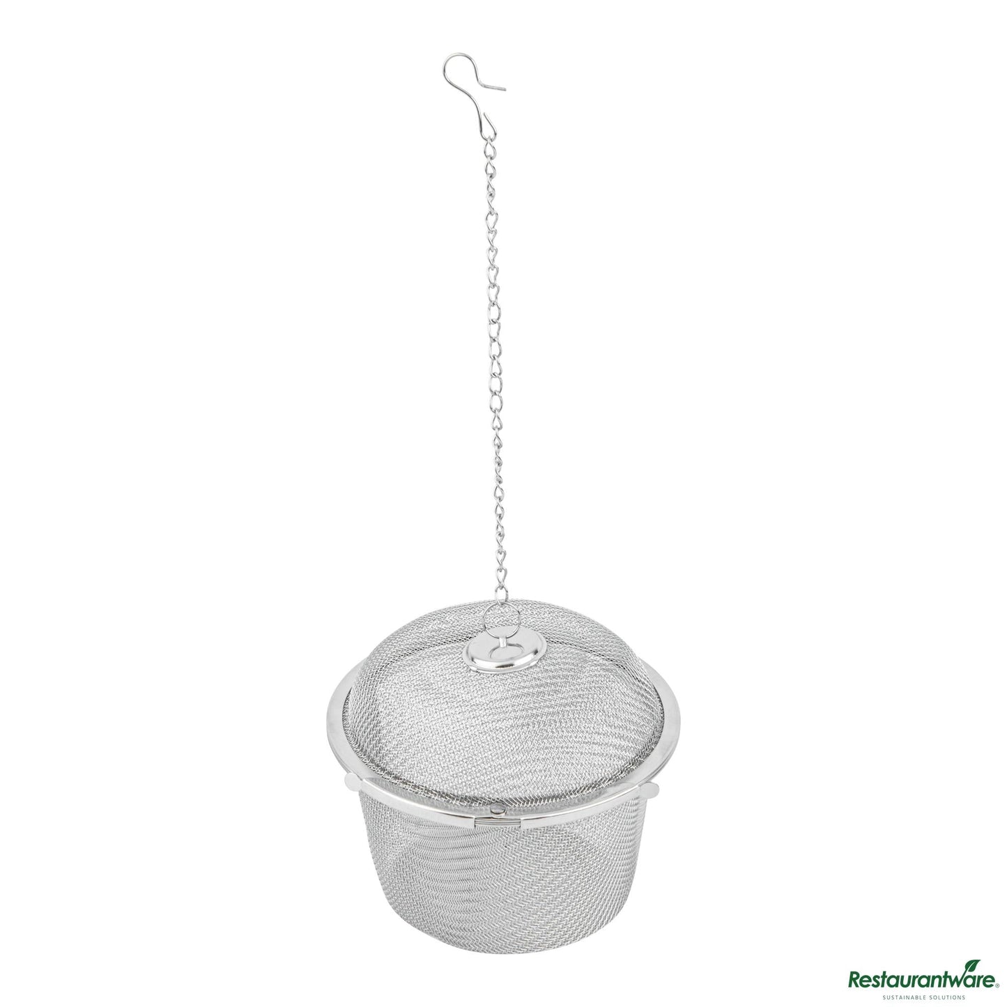 Wholesale Restaurantware Stainless Steel Large Fine Mesh Loose Leaf Tea / Spice Infuser - 3.3"×3.3"×3"- Bulk