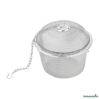Wholesale Restaurantware Stainless Steel Large Fine Mesh Loose Leaf Tea / Spice Infuser - 3.3"×3.3"×3"- Bulk