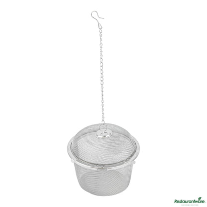 Wholesale Restaurantware Stainless Steel Large Fine Mesh Loose Leaf Tea / Spice Infuser - 3.3"×3.3"×3"- Bulk