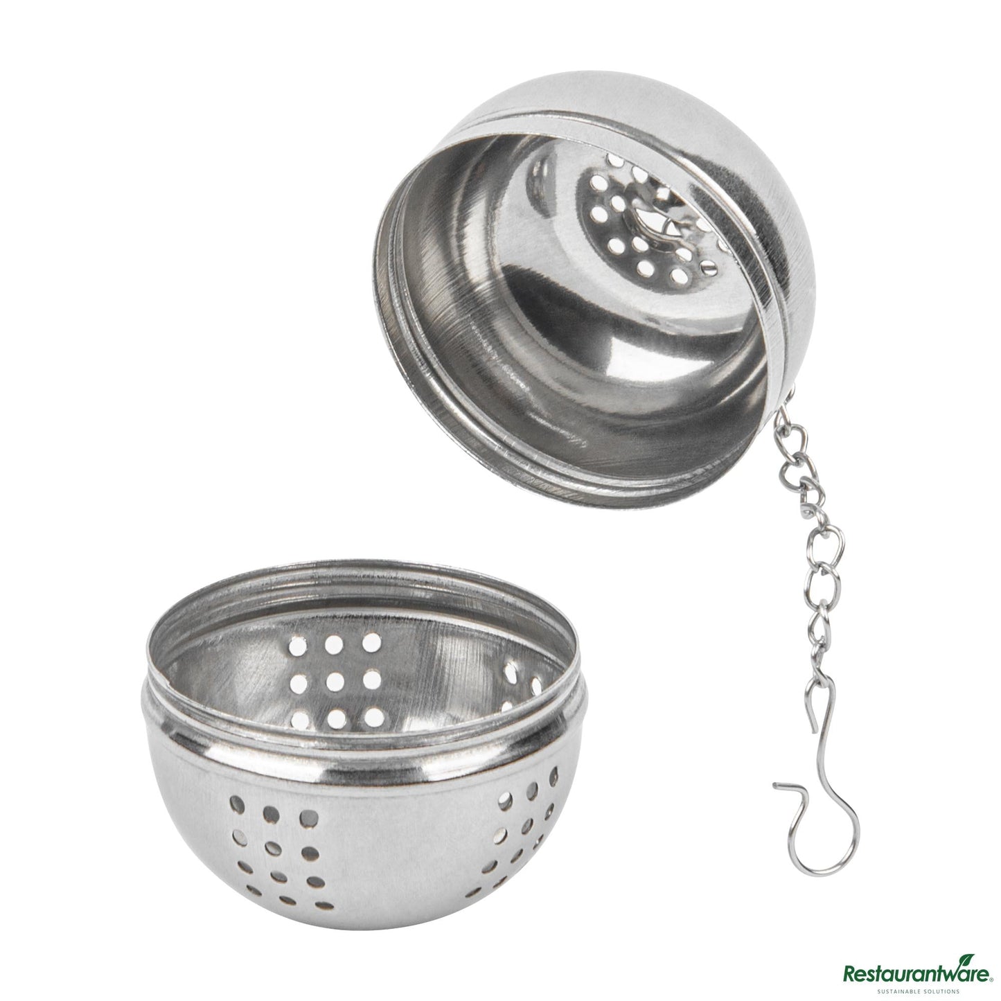 Wholesale Restaurantware Stainless Steel Loose Leaf Tea Ball Infuser - with Chain - 1.8"×1.8"×1.9"- Bulk
