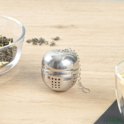 Wholesale Restaurantware Stainless Steel Loose Leaf Tea Ball Infuser - with Chain - 1.8"×1.8"×1.9"- Bulk
