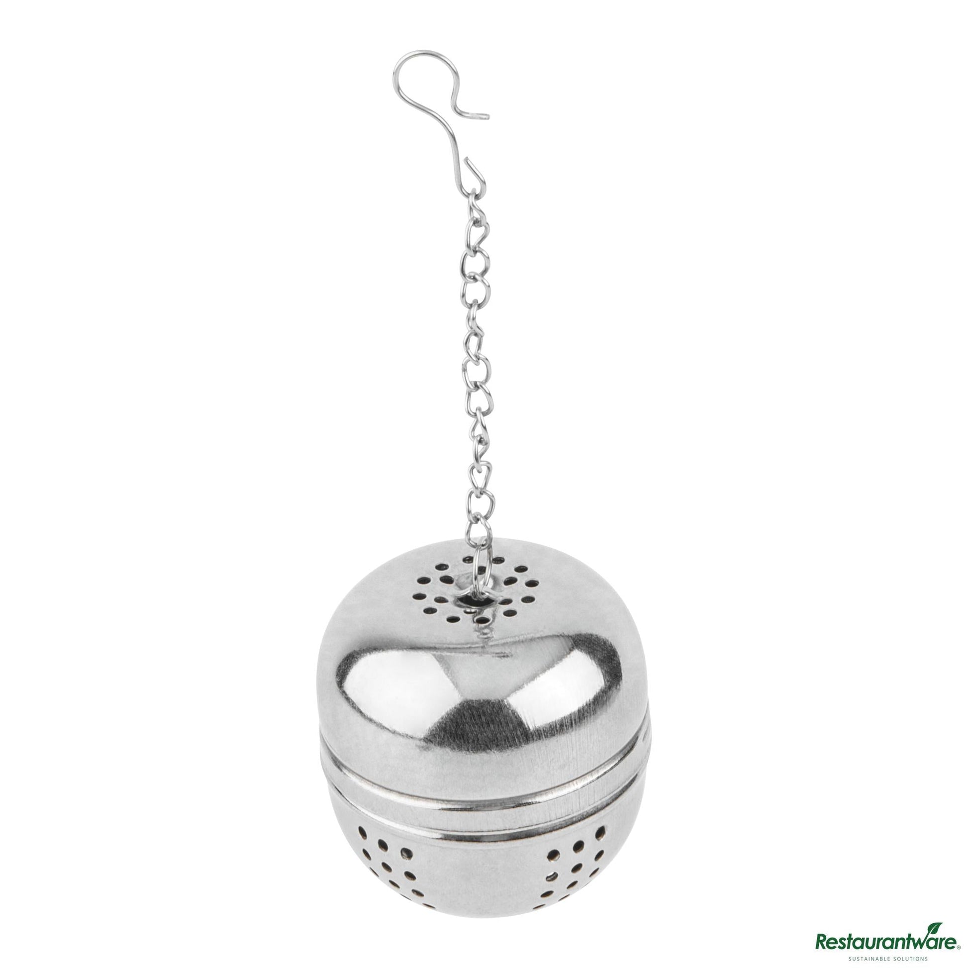 Wholesale Restaurantware Stainless Steel Loose Leaf Tea Ball Infuser - with Chain - 1.8"×1.8"×1.9"- Bulk