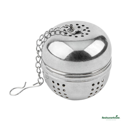 Wholesale Restaurantware Stainless Steel Loose Leaf Tea Ball Infuser - with Chain - 1.8"×1.8"×1.9"- Bulk