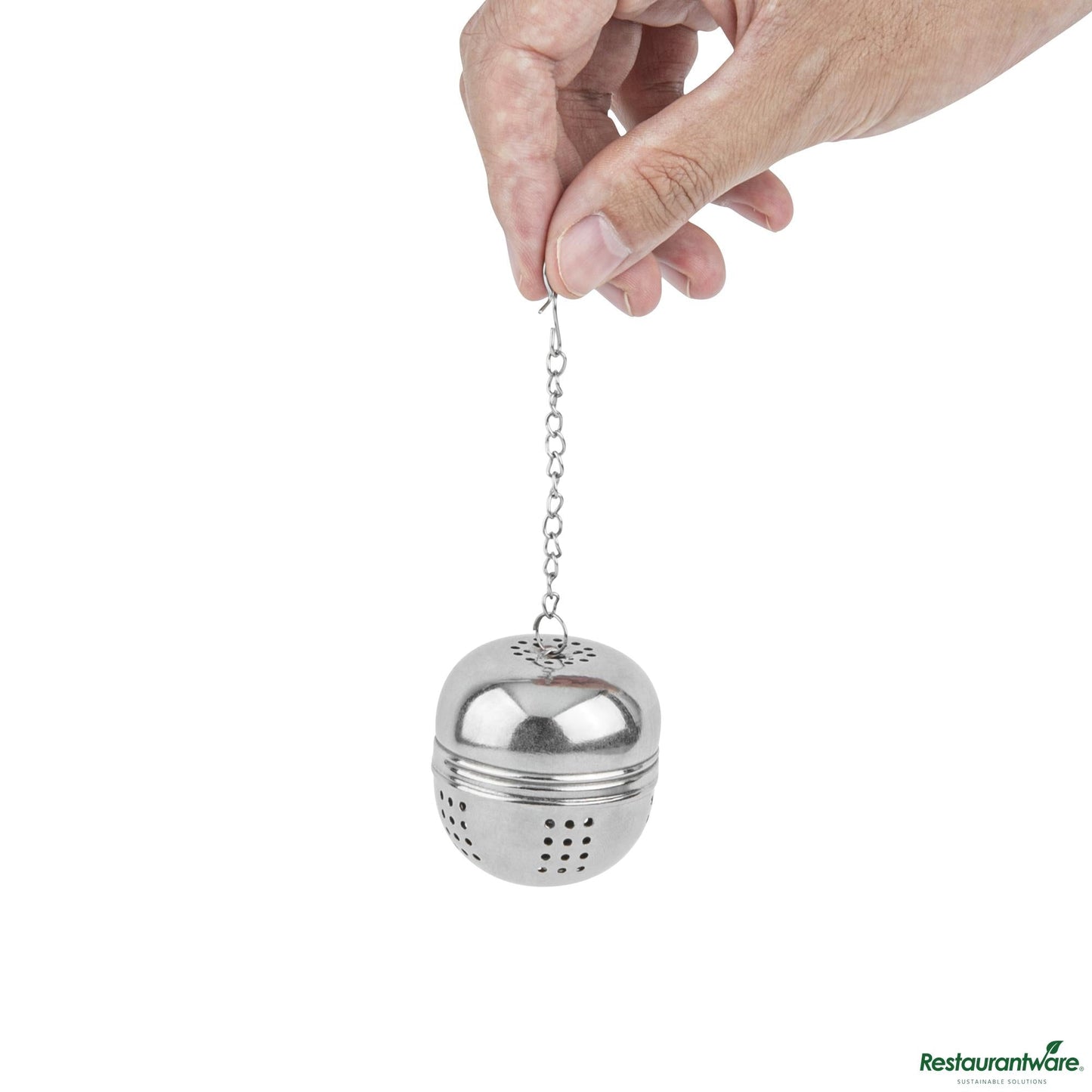 Wholesale Restaurantware Stainless Steel Loose Leaf Tea Ball Infuser - with Chain - 1.8"×1.8"×1.9"- Bulk