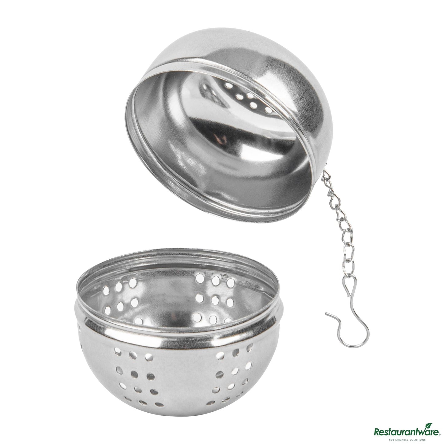 Wholesale Restaurantware Stainless Steel Loose Leaf Tea Ball Infuser - with Chain - 2.2"×2.2"×2.3"- Bulk