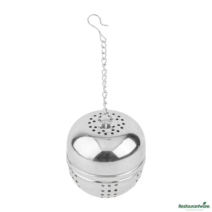 Wholesale Restaurantware Stainless Steel Loose Leaf Tea Ball Infuser - with Chain - 2.2"×2.2"×2.3"- Bulk