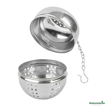 Wholesale Restaurantware Stainless Steel Loose Leaf Tea Ball Infuser - with Chain - 2.2"×2.2"×2.3"- Bulk