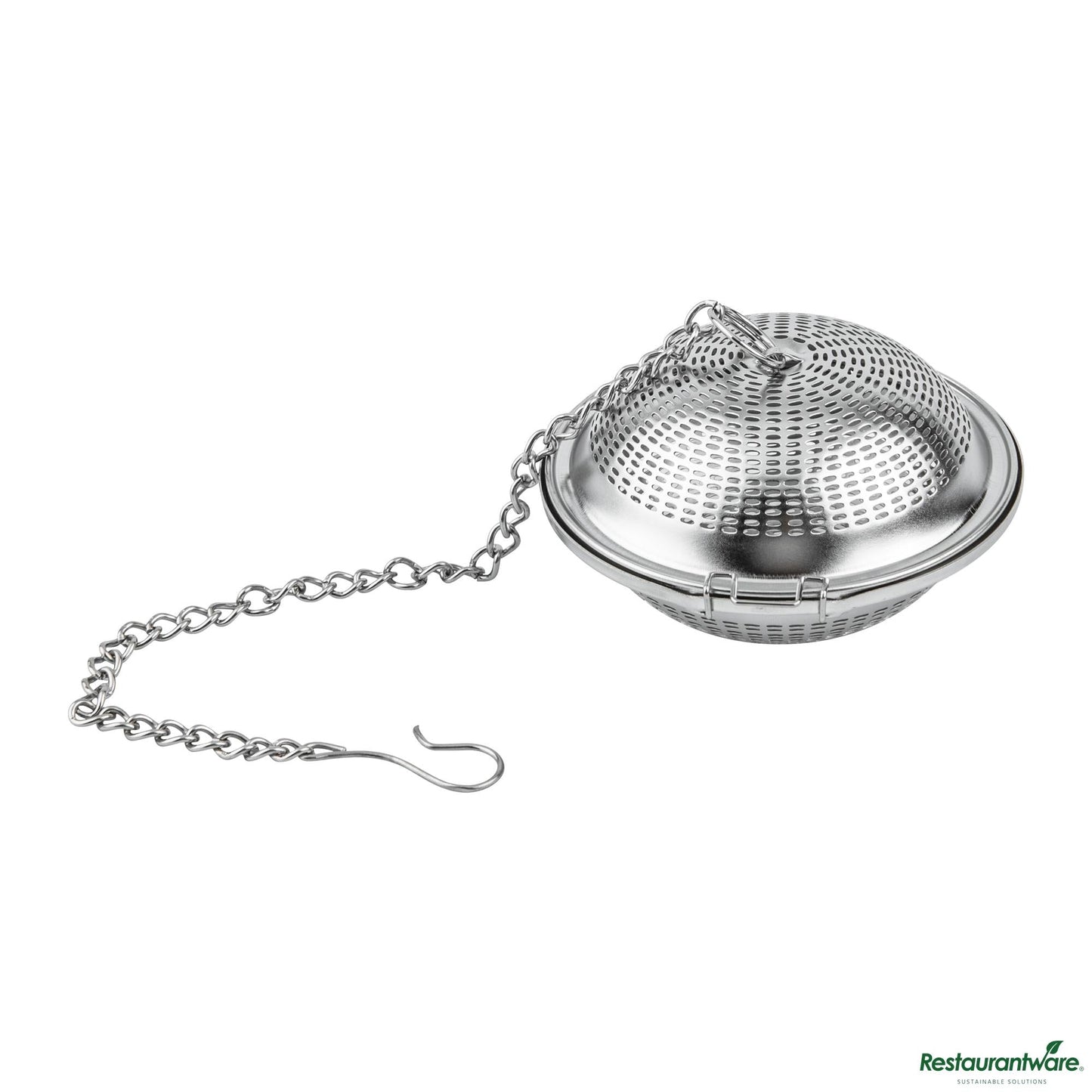 Wholesale Restaurantware Stainless Steel Extra Fine Mesh Loose Leaf Tea Infuser - with Chain - 3.2"×3.2"×1.9"- Bulk
