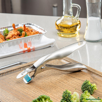 Wholesale Restaurantware Stainless Steel Anti-Scald Hot Plate Gripper - 7.5"×1.3"×3.3"- Bulk