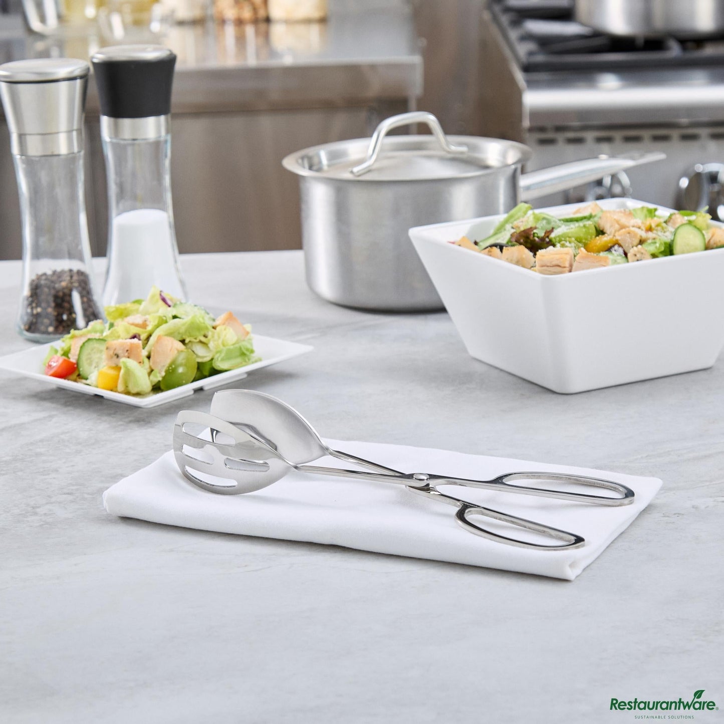 Wholesale Restaurantware Stainless Steel Scissor Tongs - 10.8"×5.3"×4.7"- Bulk
