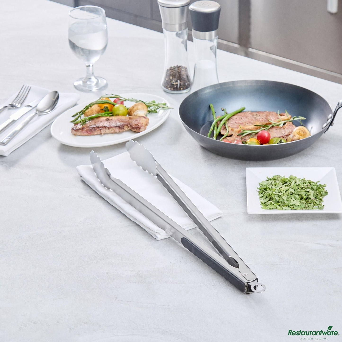 Wholesale Restaurantware Stainless Steel Grilling Tongs - 20.1"×2"×2"- Bulk