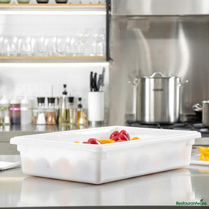 Wholesale Restaurantware Rectangle White Polyethylene Food Storage Box - with Labeling Windows - 26"×18"×6"- Bulk