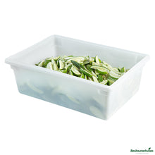 Wholesale Restaurantware Rectangle White Polyethylene Food Storage Box - with Molded-in Handles - 26"×18"×9"- Bulk
