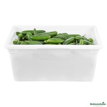 Wholesale Restaurantware Rectangle White Polyethylene Food Storage Box - with Molded-in Handles - 26"×18"×12"- Bulk