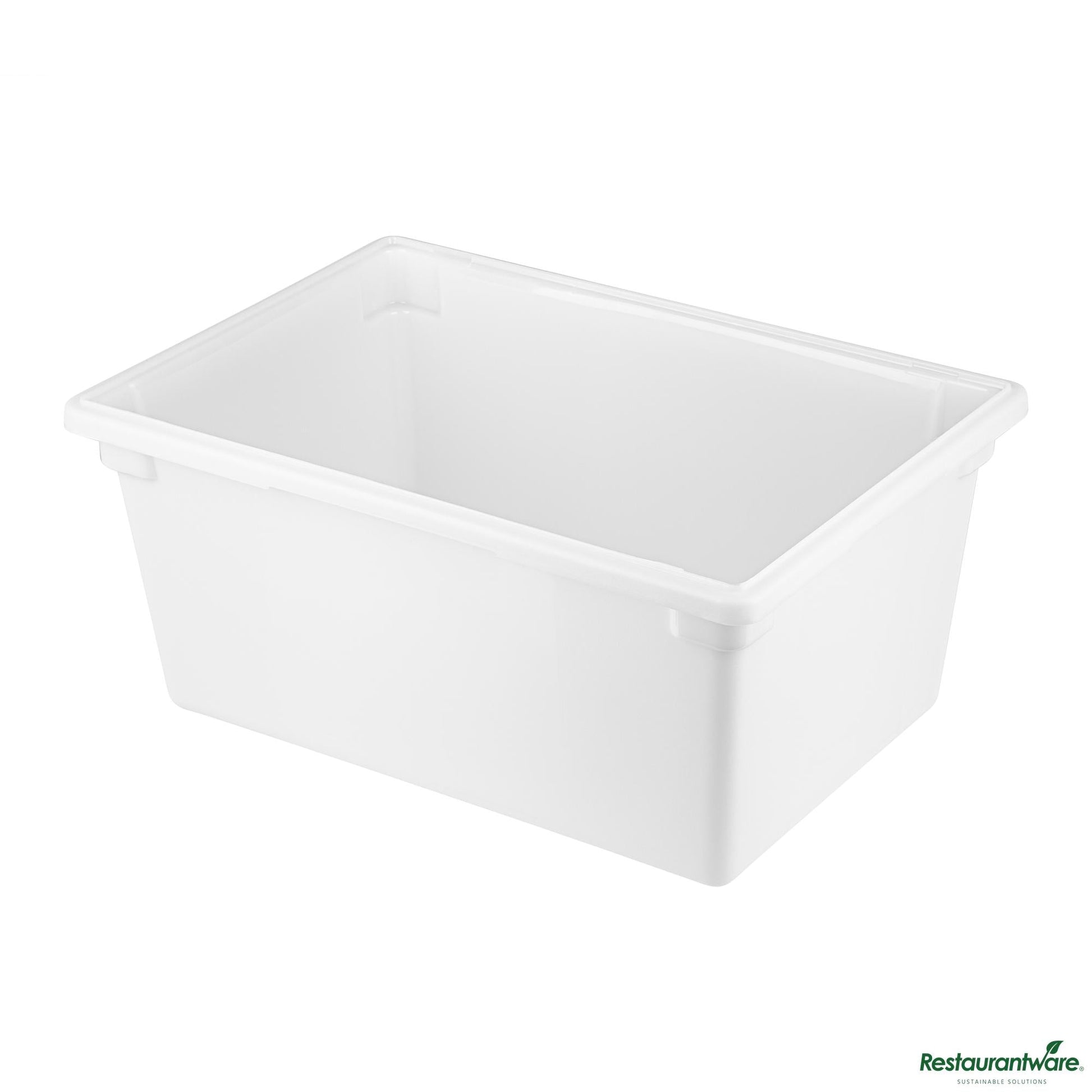 Wholesale Restaurantware Rectangle White Polyethylene Food Storage Box - with Molded-in Handles - 26"×18"×12"- Bulk
