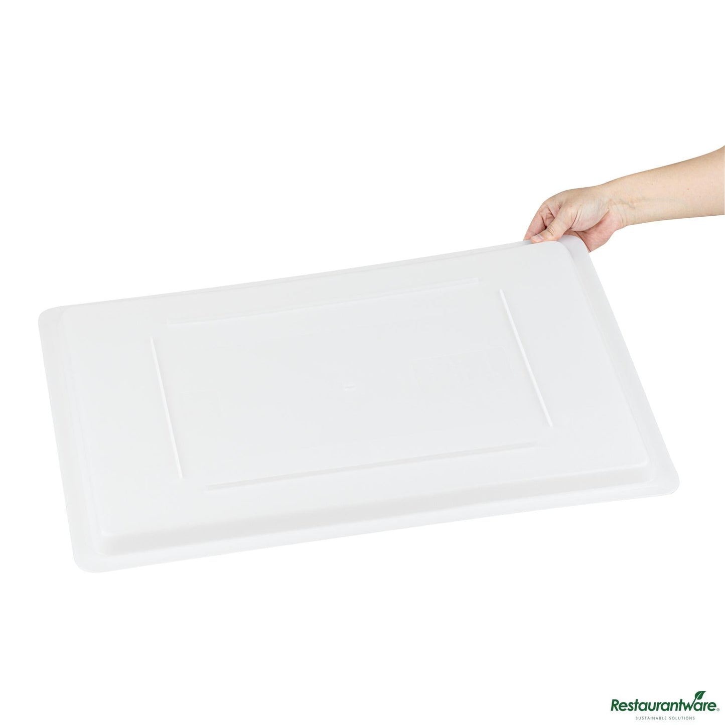 Wholesale Restaurantware Rectangle White Polyethylene Lid - Fits Food Storage Boxes - 26"×18"×1"- Bulk