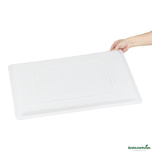 Wholesale Restaurantware Rectangle White Polyethylene Lid - Fits Food Storage Boxes - 26"×18"×1"- Bulk