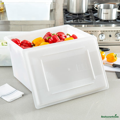 Wholesale Restaurantware Rectangle White Polyethylene Lid - Fits Food Storage Boxes - 26"×18"×1"- Bulk