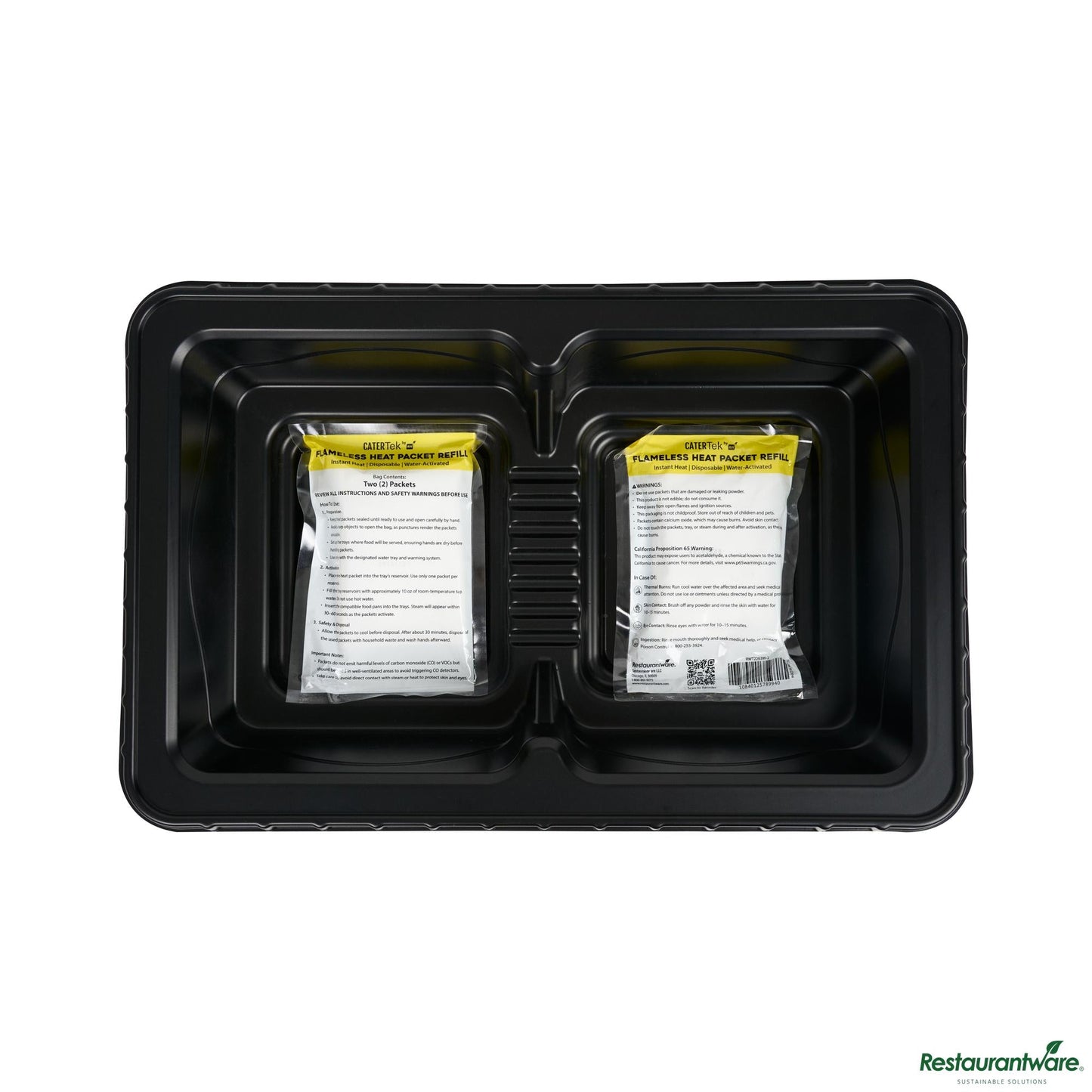 Wholesale Restaurantware Black Plastic Flameless Disposable Food Warming Refill Kit - 22.8"×15"×4.6"- Bulk