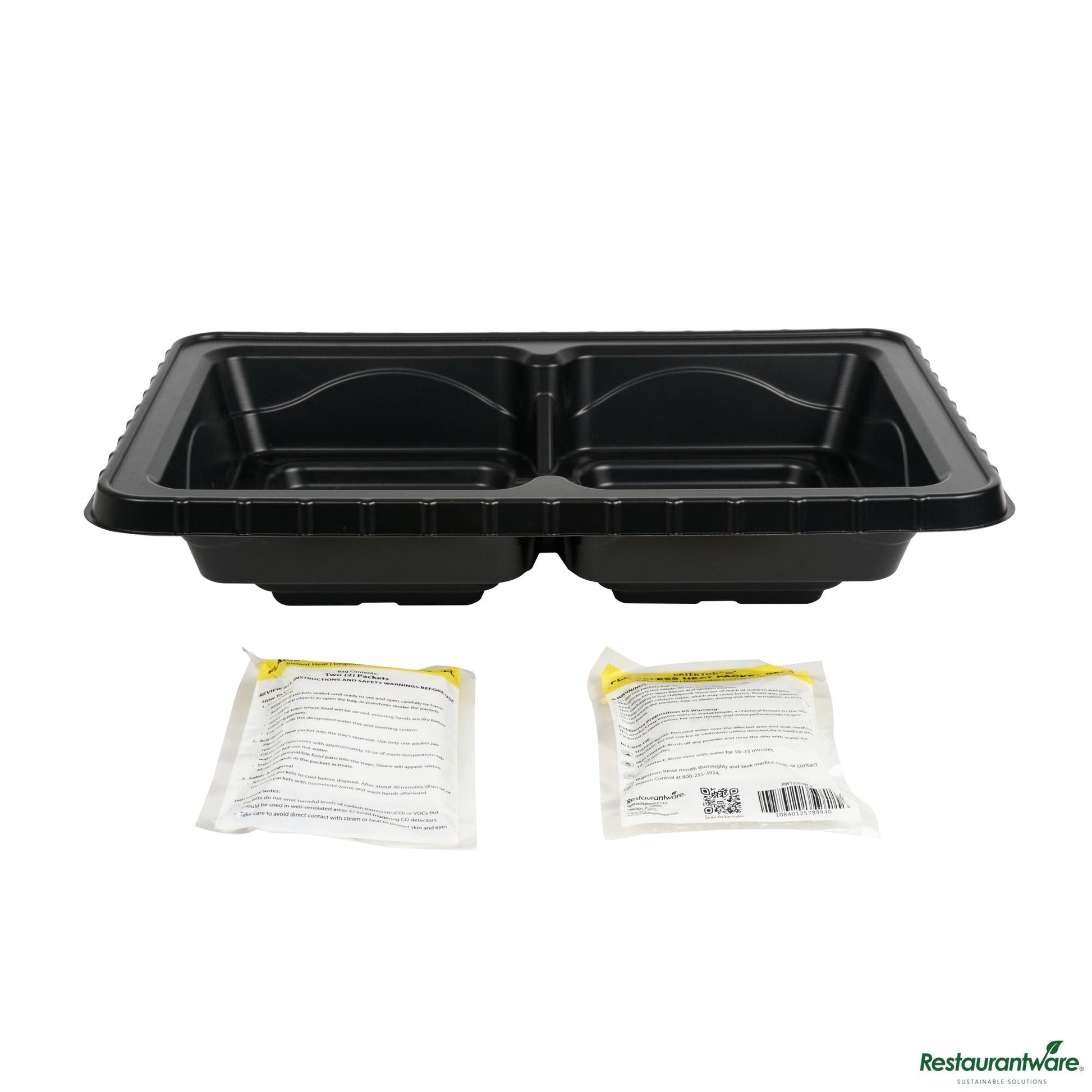 Wholesale Restaurantware Black Plastic Flameless Disposable Food Warming Refill Kit - 22.8"×15"×4.6"- Bulk