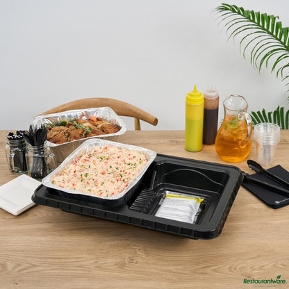 Wholesale Restaurantware Black Plastic Flameless Disposable Food Warming Refill Kit - 22.8"×15"×4.6"- Bulk