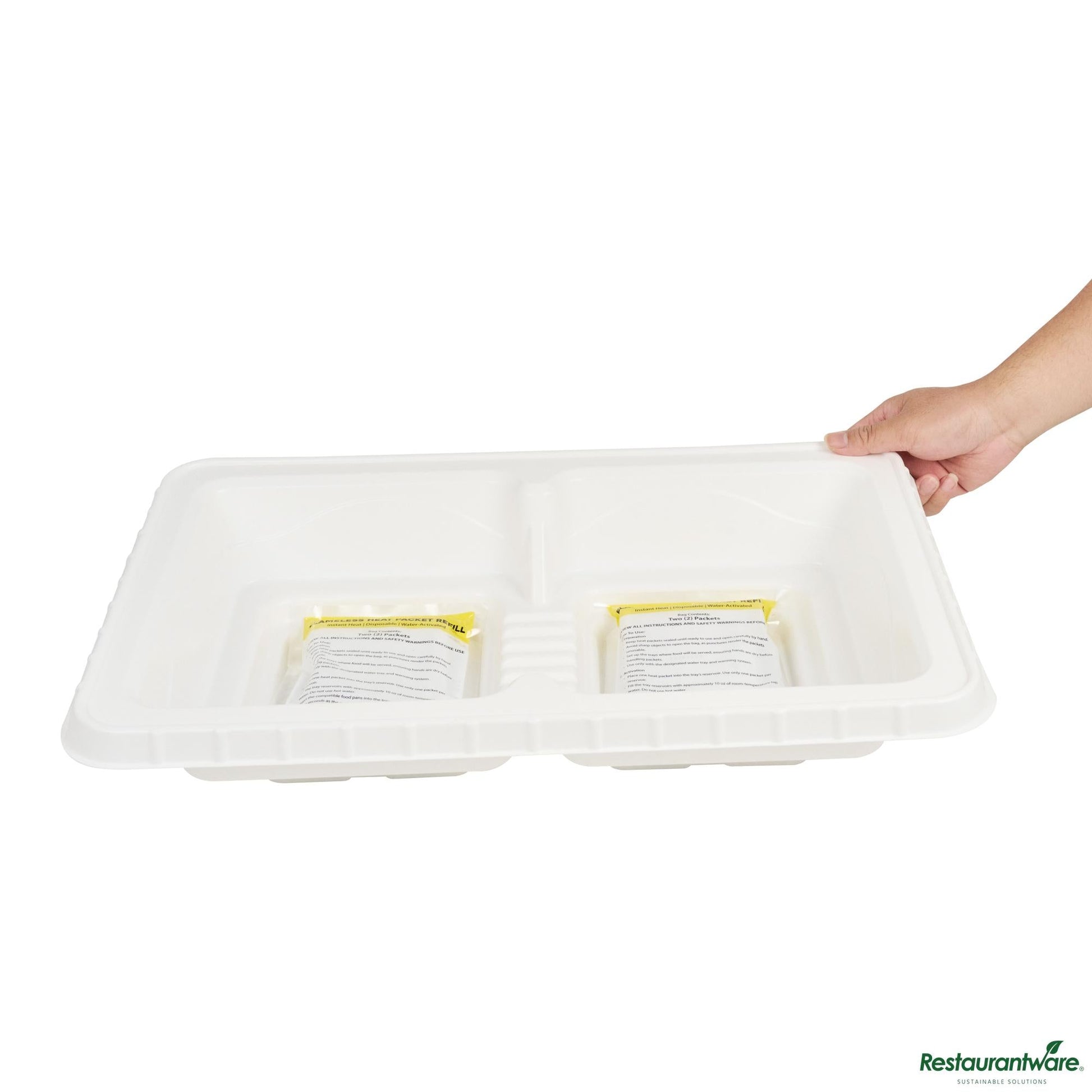 Wholesale Restaurantware White Plastic Flameless Disposable Food Warming Refill Kit - 22.8"×15"×4.6"- Bulk