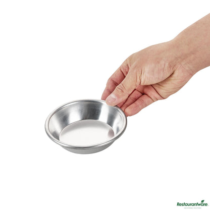 Wholesale Restaurantware 18 Gauge Mini Aluminum Pie Pan - 4.4"×4.4"×1"- Bulk