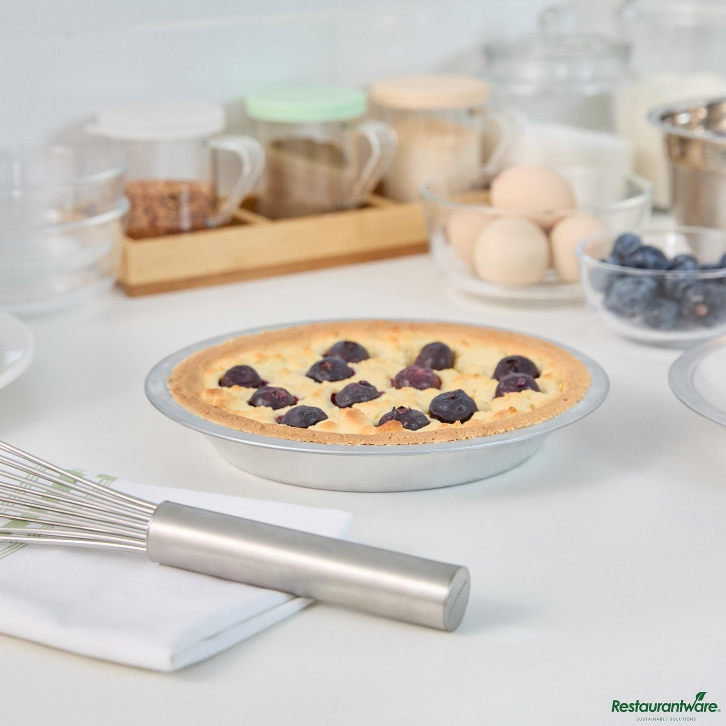 Wholesale Restaurantware 18 Gauge Aluminum Pie Pan - 8.9"×8.9"×1.3"- Bulk