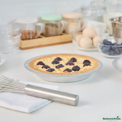 Wholesale Restaurantware 18 Gauge Aluminum Pie Pan - 8.9"×8.9"×1.3"- Bulk