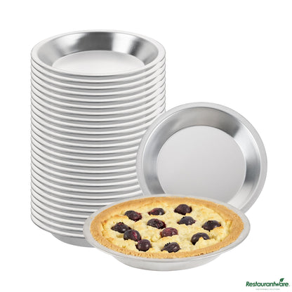 Wholesale Restaurantware 18 Gauge Aluminum Pie Pan - 8.9"×8.9"×1.3"- Bulk