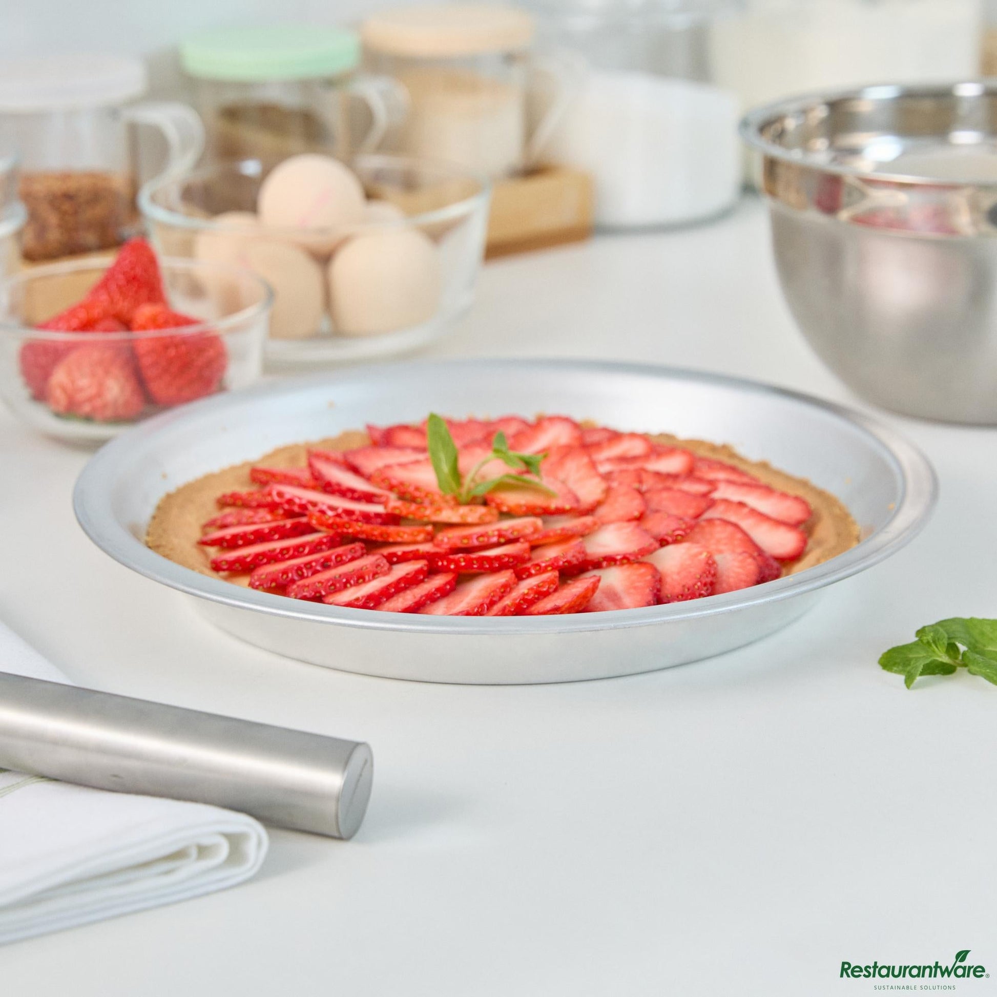 Wholesale Restaurantware 18 Gauge Aluminum Pie Pan - 10.9"×10.9"×1.3"- Bulk