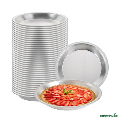 Wholesale Restaurantware 18 Gauge Aluminum Pie Pan - 10.9"×10.9"×1.3"- Bulk