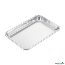 Wholesale Restaurantware 19-Gauge 1/8 Size Aluminum Bun/sheet Pan - Wire-Reinforced Beaded Rim - 9.5"×6.5"×1"- Bulk