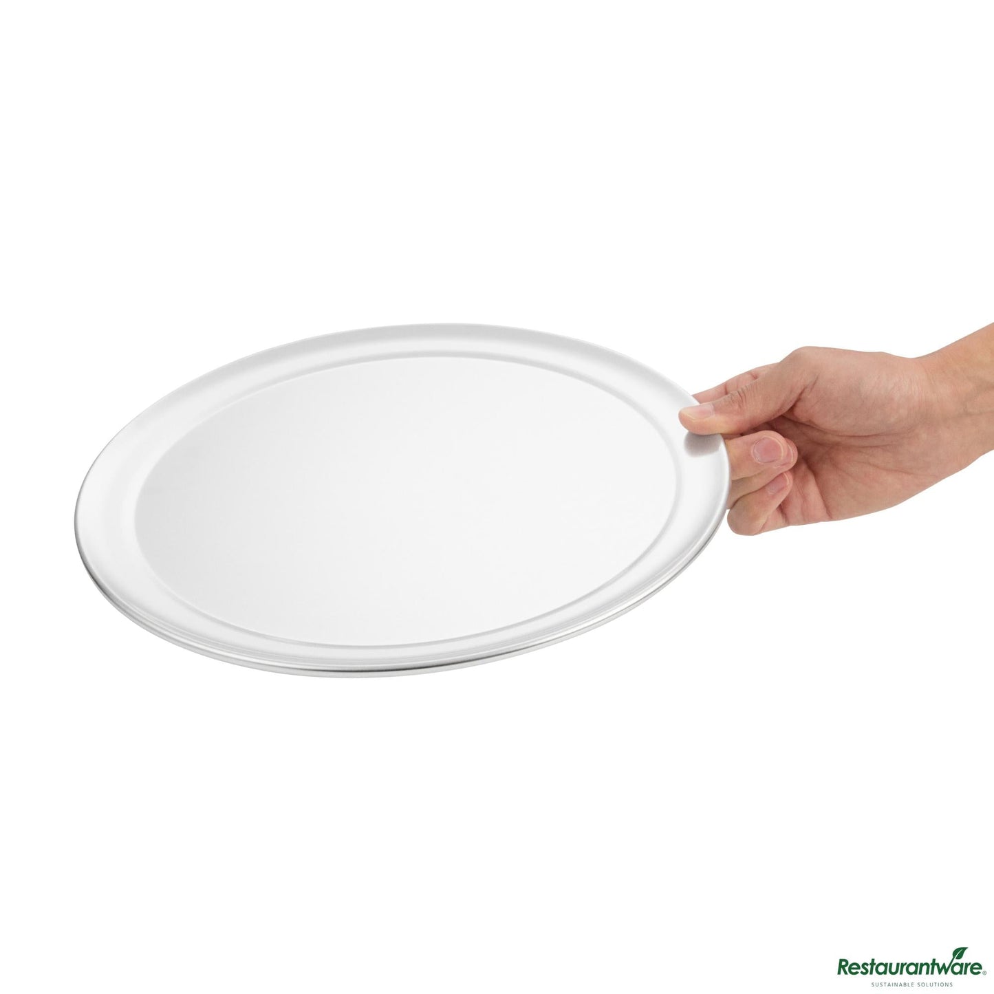 Wholesale Restaurantware Aluminum Wide Rim Pizza Pan - 12"×12"×0.4"- Bulk