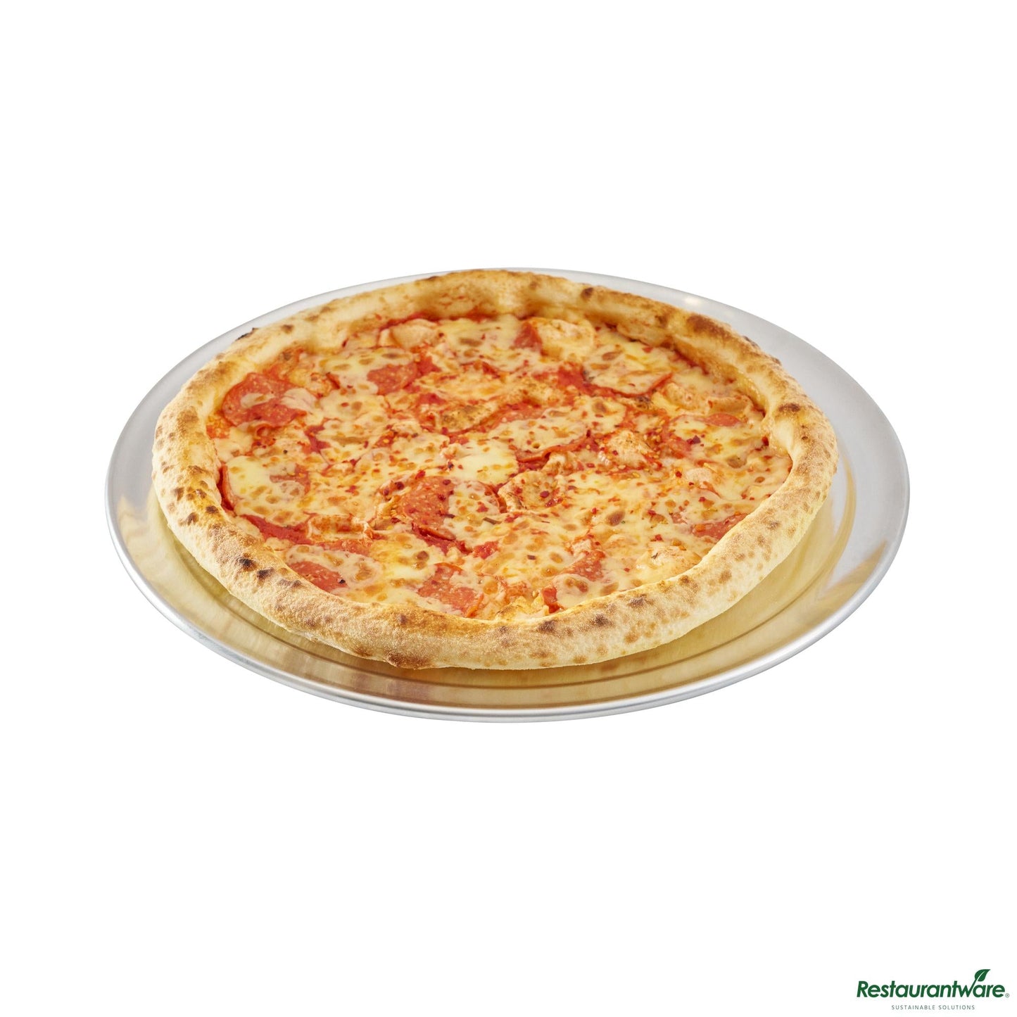 Wholesale Restaurantware Aluminum Wide Rim Pizza Pan - 13"×13"×0.4"- Bulk