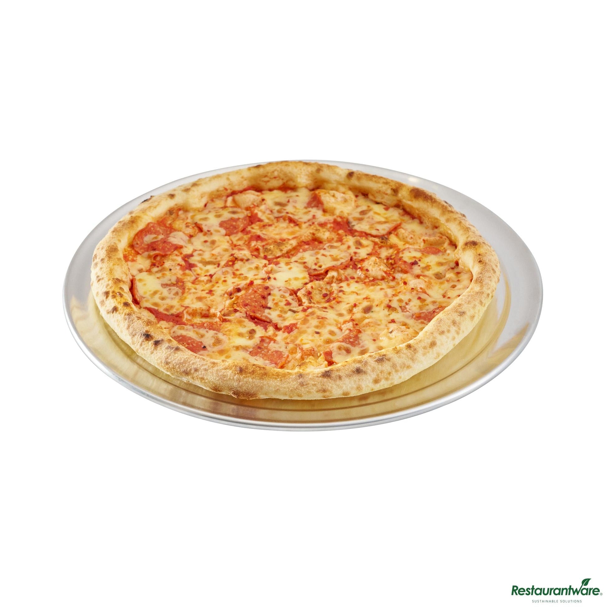 Wholesale Restaurantware Aluminum Wide Rim Pizza Pan - 13"×13"×0.4"- Bulk