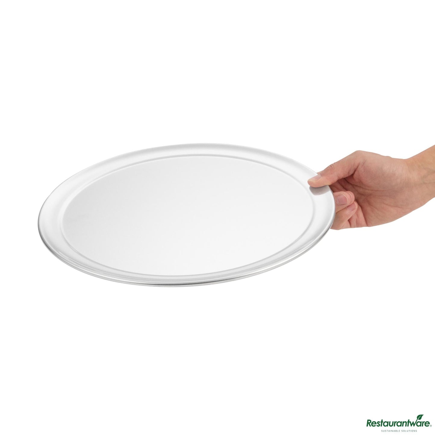 Wholesale Restaurantware Aluminum Wide Rim Pizza Pan - 13"×13"×0.4"- Bulk