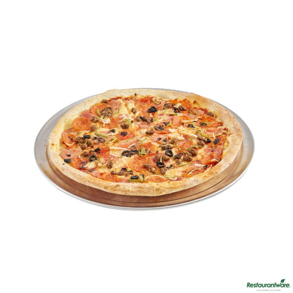 Wholesale Restaurantware Aluminum Wide Rim Pizza Pan - 16"×16"×0.4"- Bulk