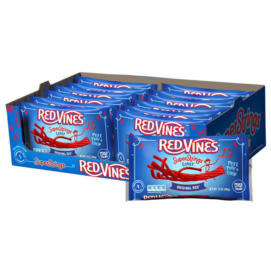 Wholesale Red Vines Superstrings Lay Down Bag 12 Oz- Bulk