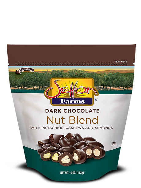 Wholesale Setton Farms Premium Dark Chocolate Nut Blend Pistachios Stand Up Zip Lock 4 Oz Bag- Bulk