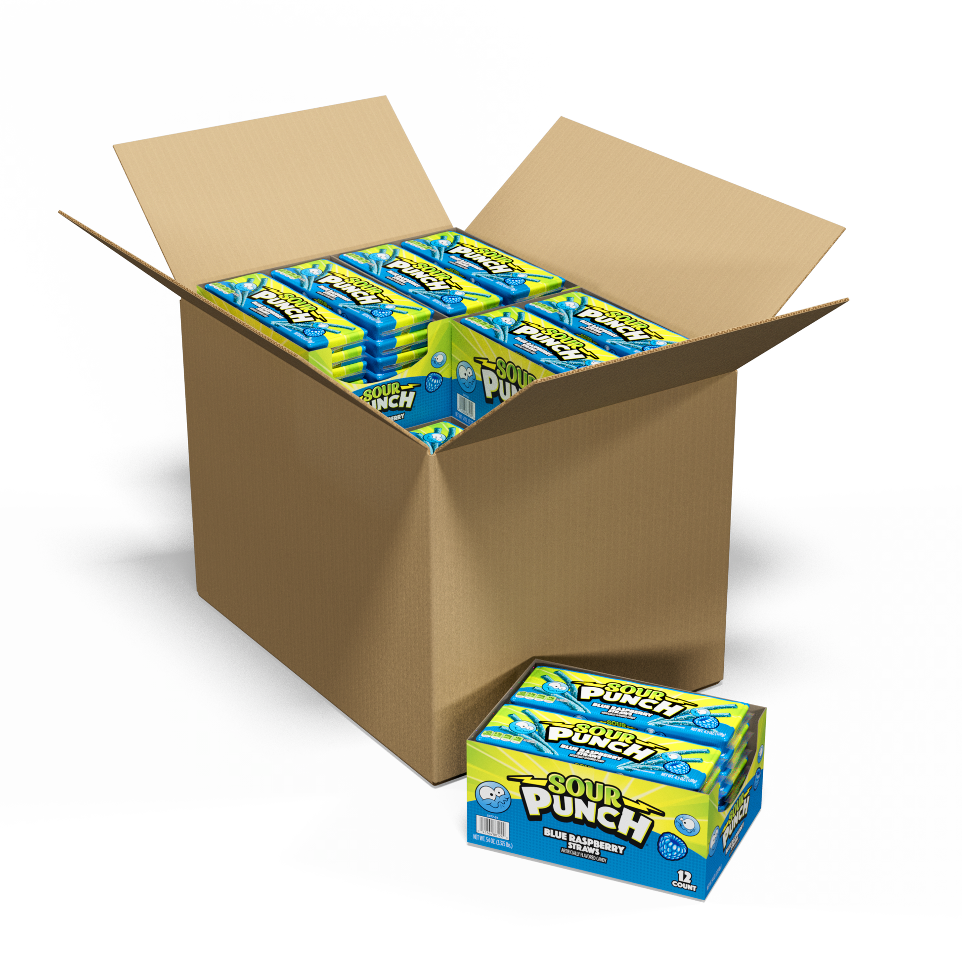 Wholesale Sour Punch Blue Raspberry Straws 4.5Oz- Bulk